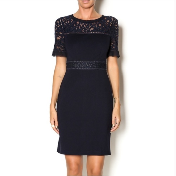 Rebecca Taylor Navy Lace Sheath Dress - Picture 3 of 16